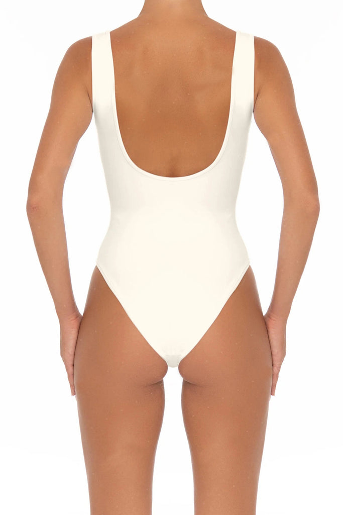 A153# Snowflake Pattern V Neck One Piece Swimsuit *