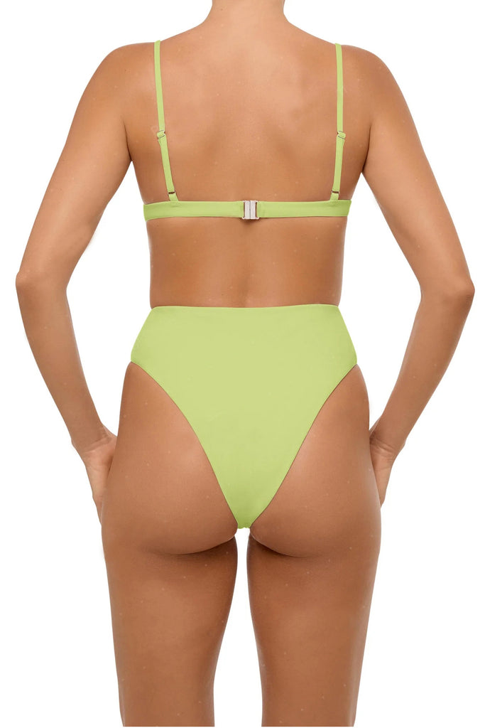 C1029# Solid Scoop Neck Front Ring Splicing Cut Out One Piece Swimsuit