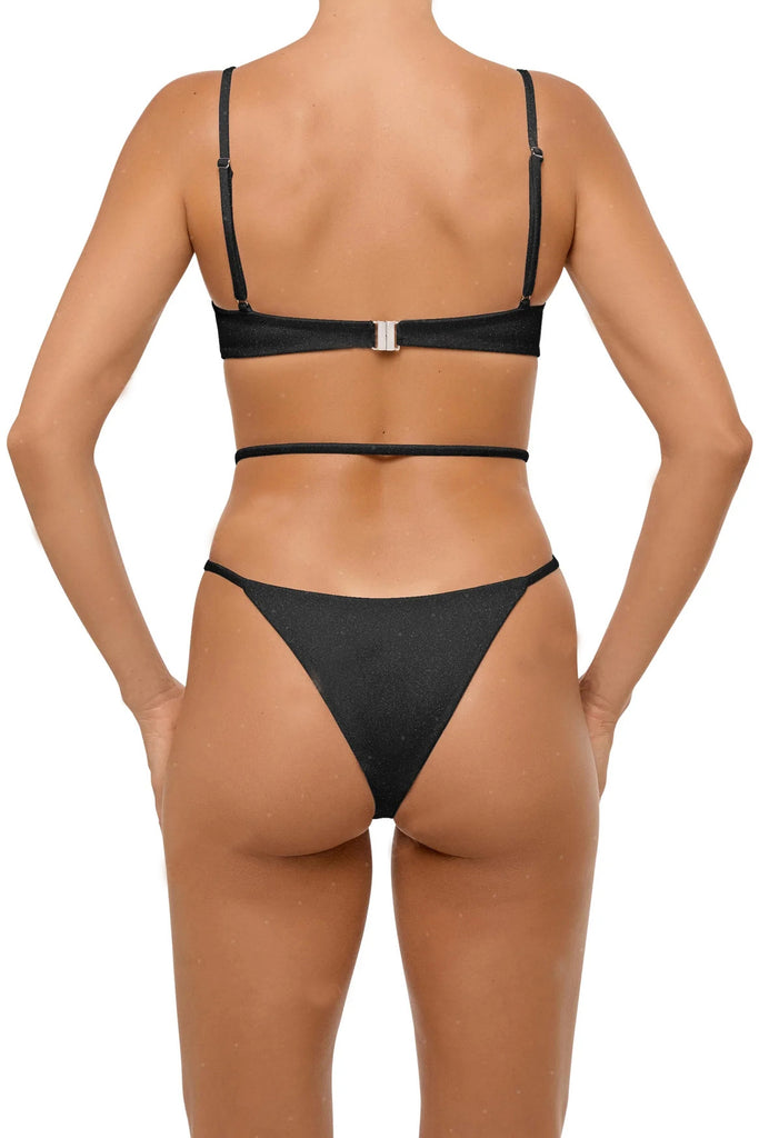 C1041# COBUNNY Deep Plunge Backless Halter High Cut One Piece Swimsuit