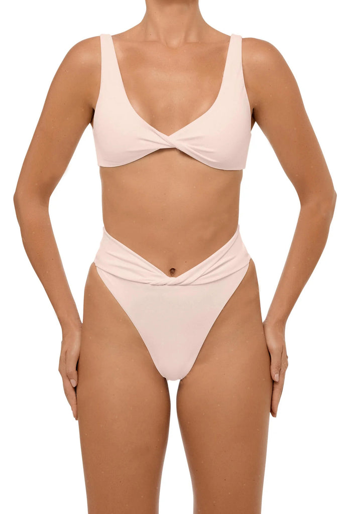 C1053# COBUNNY Solid Color Bandeau Backless Side String Bikini Sets