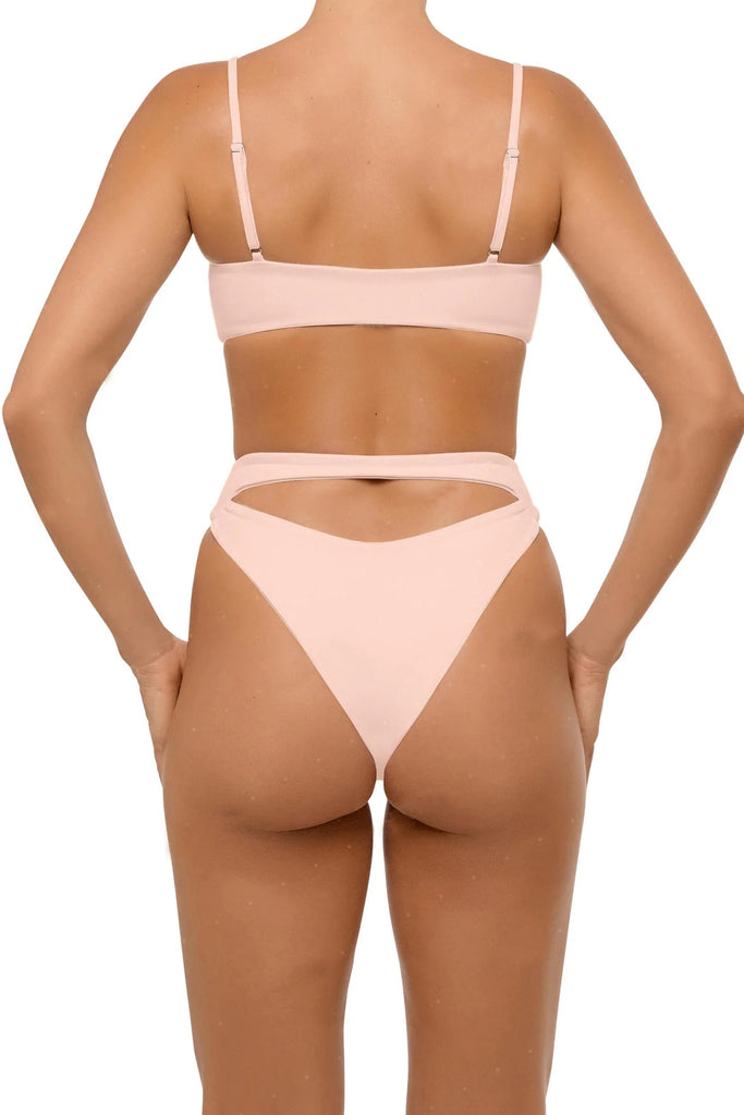 C1061# COBUNNY Bandeau Top High Cut High Waist Bottom Bikini Sets