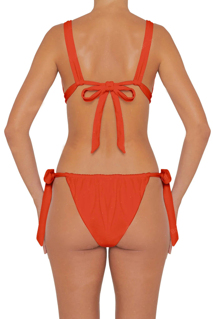 C1014# Scoop Neck Striped Top High Cut Bikini Sets