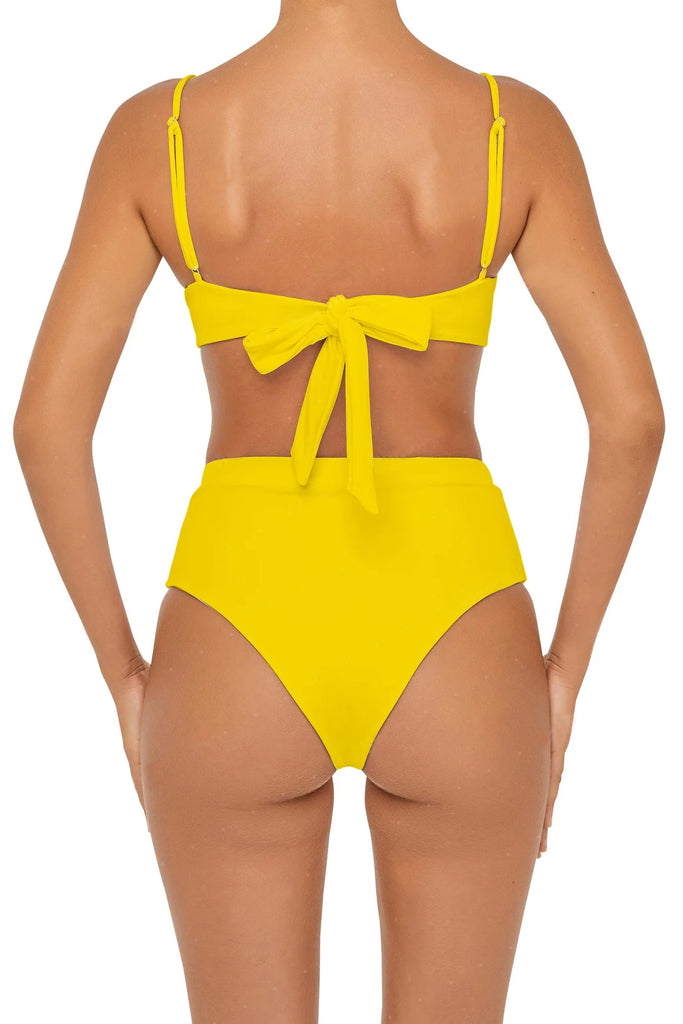 C1032# Ringed Brazilian Bralette Triangle & 3/4 Pucker Cut Out Bikini Sets