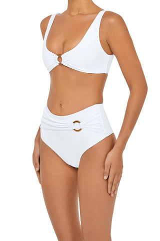 C1034# Printed Brazilian Triangle Backcross String Mid Rise Bikini Sets