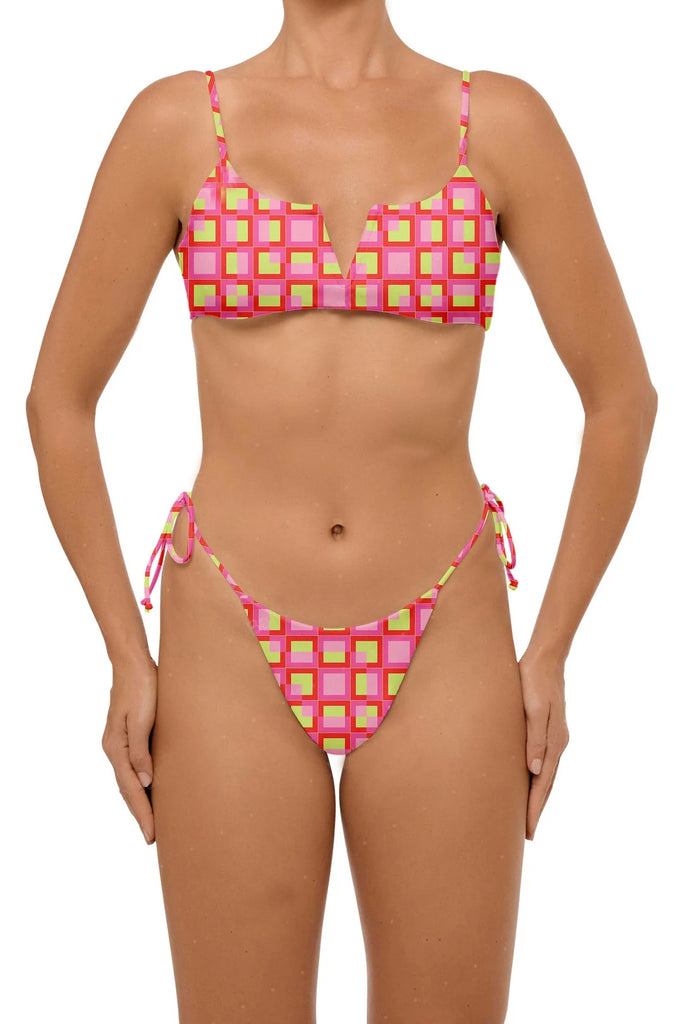 C1044# COBUNNY Bandeau Top High Cut High Waist Bottom Bikini Sets