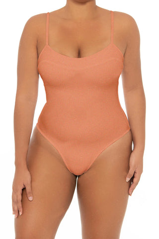 C1081# Plus Size COBUNNY Deep Plunge Backless Halter High Cut One Piece Swimsuit